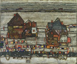 Maisons avec des cordes à linge, 1914