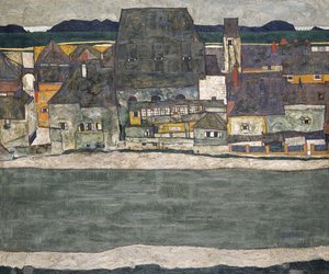 Maisons sur la rivière La Vieille Ville, 1914 - Egon Schiele