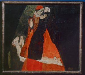 Kardinal und Nonne, Cardinal et nonne ... (huile sur toile) - Egon Schiele