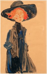 Jeune fille en bleu - Egon Schiele