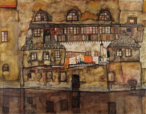 Mur de maisons sur la rivière