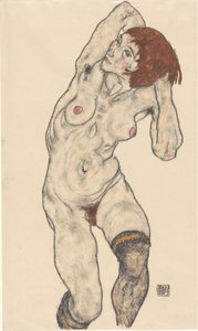 Nu en Bas Noirs, 1917 - Egon Schiele