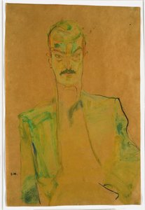 Nu sur tissu coloré, 1911 - Egon Schiele