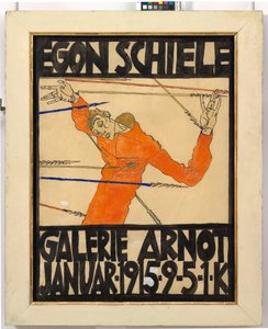 Plakat der Egon Schiele-Ausstellung in der Galerie Arnot