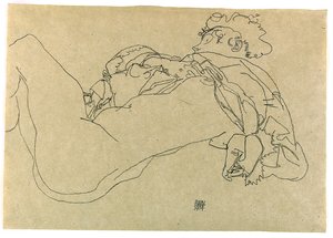 Femme nue allongée, 1914 - Egon Schiele