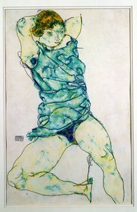 Fille allongée - Egon Schiele