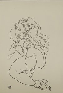 Nu assis, 1917