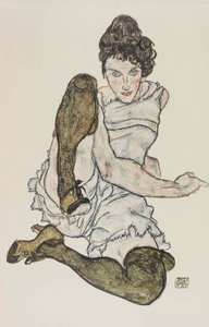 Femme assise avec les jambes repliées, 1917 - Egon Schiele