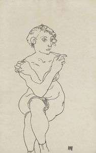 Femme nue assise, bras et jambes croisés, 1918