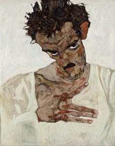 Autoportrait, la tête baissée - Egon Schiele