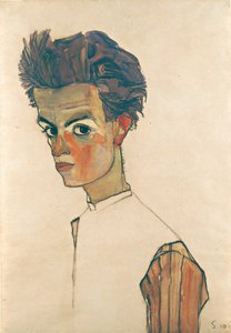 Autoportrait avec chemise rayée, 1910