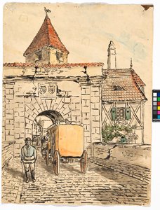 Porte de ville avec calèche (Travail d