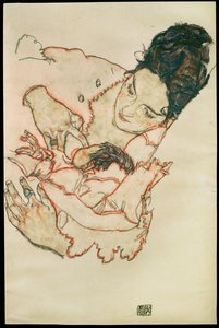 Stillende Mutter - Mère nourricière ... (aquarelle et crayon noir) - Egon Schiele