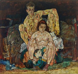 La Famille Couple accroupi, 1918 - Egon Schiele