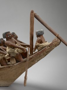 Modèle de bateau funéraire, de Beni Hasan, probablement Moyen Empire, c.2060-1786 (détail) - Egyptian