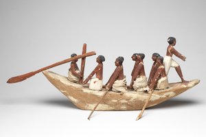 Modèle de bateau à voile de la tombe de Khety (Beni Hasan) Moyen Empire, c.2010 av. J.-C. - 1950 av. J.-C.