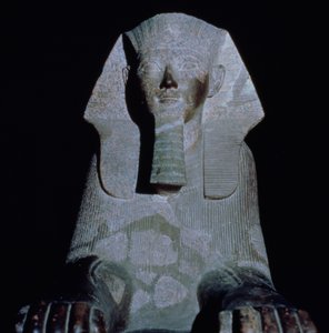 Un sphinx de la reine Hatchepsout, du Temple funéraire de Hatchepsout, Nouvel Empire