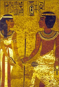 Égypte ancienne, Toutânkhamon avec sa femme, tombe de Toutânkhamon, Thèbes