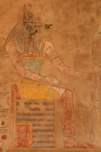Anubis, le dieu de la mort du temple funéraire de la reine Hatchepsout