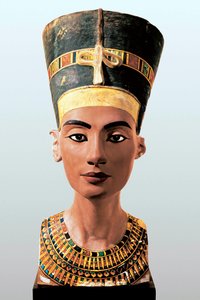 Buste de la reine égyptienne Néfertiti (1353-1336 av. J.-C.), épouse du pharaon Amenophis IV Akhenaton - Egyptian 18th Dynasty
