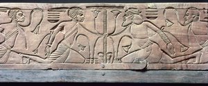 Détail du tabouret cérémoniel de Toutankhamon