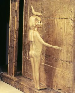 Détail de Selket du coffre canope de Toutankhamon (vers 1370-52 av. J.-C.) Nouveau Royaume - Egyptian 18th Dynasty