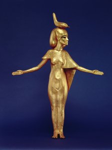 Détail de la déesse Selket du sanctuaire canope, de la tombe de Toutankhamon (vers 1370-1352 av. J.-C.) Nouveau Royaume