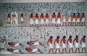 Égypte, Louxor, Vallée des Rois, Tombe de Horemheb, peinture murale - Egyptian 18th Dynasty