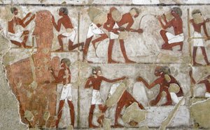 Antiquité égyptienne : peinture décorant la tombe de Rekhmire (TT100), vizir de la 18ème dynastie - Egyptian 18th Dynasty