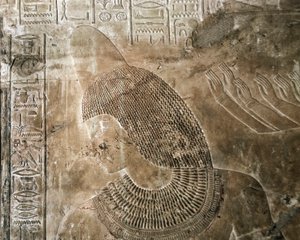 Antiquité égyptienne : relief de la tombe de Khaemhat, inspecteur des greniers et scribe à la cour d