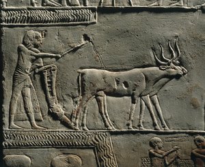 Horemheb labourant la terre dans les Champs d