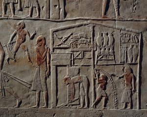 Pavillon pour officier de haut rang ou commandant en chef, Relief, Tombe de Horemheb, Saqqara, civilisation égyptienne, Nouvel Empire, Dynastie XVIII - Egyptian 18th Dynasty
