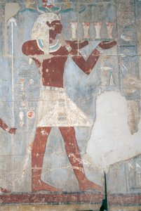 Scène avec reine faisant une offrande, salle sud-est, mur est, cour supérieure, Temple funéraire de Hatchepsout, Deir el-Bahari, Nécropole thébaine (Liste du patrimoine mondial de l