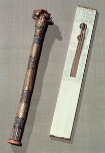 Palette de scribe et étui pour roseaux d