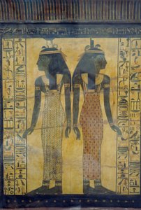 Selket et Neith, détail décoratif du sarcophage de Maiherpri, civilisation égyptienne, Nouvel Empire, XVIIIe dynastie - Egyptian 18th Dynasty