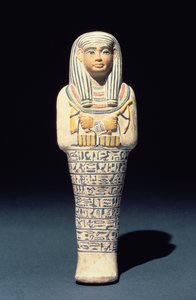 Shabti de Sati, possiblement de Saqqarah, Nouvel Empire (faïence polychrome)