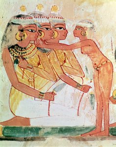 La Toilette des femmes, de la tombe de Nakht, Nouvel Empire, vers 1400 av. J.-C. - Egyptian 18th Dynasty