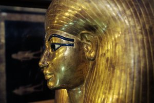 Sarcophage de Tjuya, de la tombe de Yuya Tjuya, Vallée des Rois, Égypte, civilisation égyptienne, Nouvel Empire, XVIIIe dynastie (détail) - Egyptian 18th Dynasty