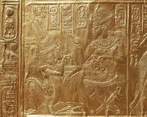 Toutankhamon et sa femme, détail du coffret rituel - Egyptian 18th Dynasty