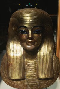 Masque mortuaire de Yuya, du tombeau de Yuya et Tjuya, Vallée des Rois, Égypte, civilisation égyptienne, Nouvel Empire, XVIIIe dynastie