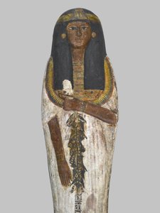 Cercueil de la Dame de la Maison, Weretwahset, réinscrit pour Bensuipet, trouvé à Thèbes, Nouvel Empire, c.1292-1190 av. J.-C. (bois peint) (détail) - Egyptian 19th Dynasty