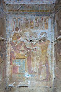 Relief coloré, temple de Séthi Ier, Abydos, Égypte - Egyptian 19th Dynasty