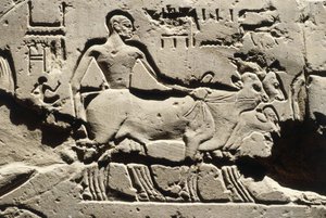 Égypte ancienne, Louxor, Temple de Louxor, Cour de Ramsès II, relief, Nouvel Empire, Dynastie XIX (1290-1224 av. J.-C.) - Egyptian 19th Dynasty
