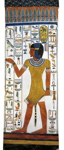 Égypte, Thèbes, Louxor, Vallée des Reines, Tombe de Néfertari, peinture murale sur un pilier dans la chambre funéraire de la 19e dynastie - Egyptian 19th Dynasty
