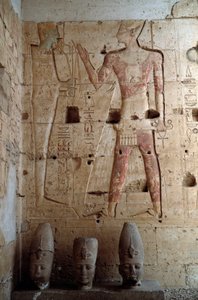 Antiquité égyptienne : bas-relief du temple de Sethi I à Abydos - Egyptian 19th Dynasty