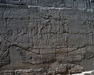 Bateau funéraire, détail des scènes d
