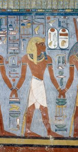 Figure masculine, détail des fresques dans la chambre funéraire de la Tombe de Ramsès I, Vallée des Rois, Louxor, Thèbes (Liste du patrimoine mondial de l