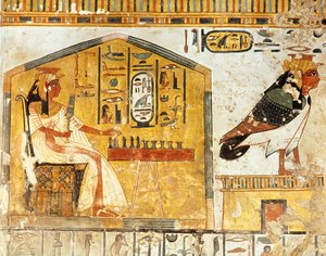 Nefertari jouant au senet, détail d