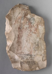 Ostracon : Ramsès II allaité par une déesse, vers 1279-1213 av. J.-C. - Egyptian 19th Dynasty