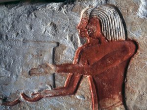 Relief représentant des porteurs, tombe de Leteya, Saqqarah, Égypte, civilisation égyptienne, Nouvel Empire, Dynastie XIX - Egyptian 19th Dynasty